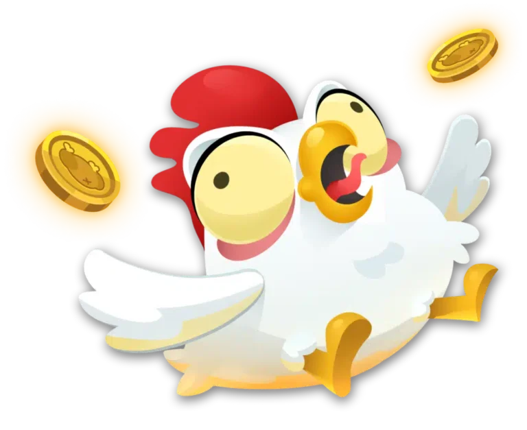 La gallina de Chicken Road con monedas de oro