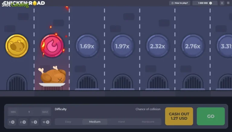 Chicken Road abierto en un casino online con los carriles y multiplicadores